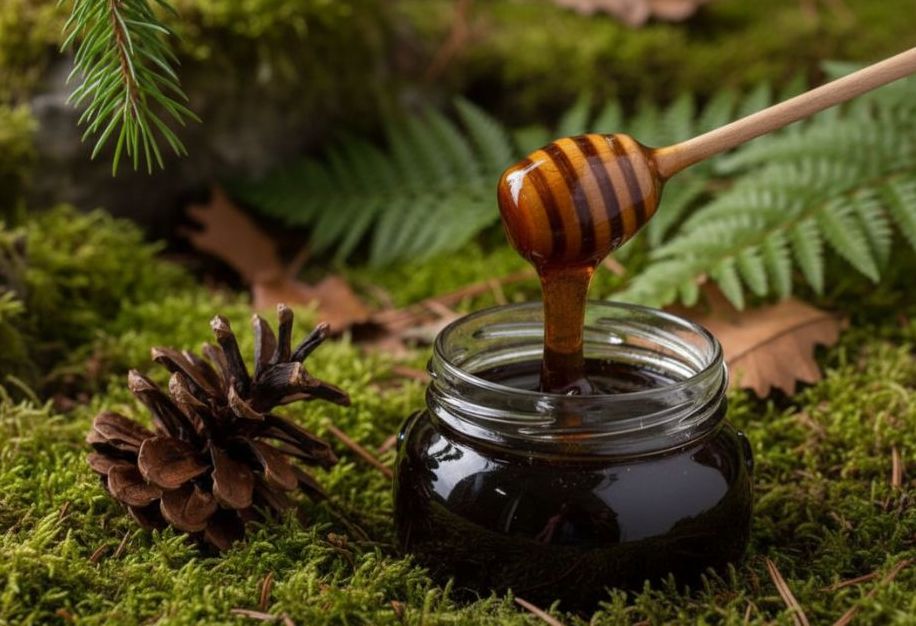 lesní med v lese min